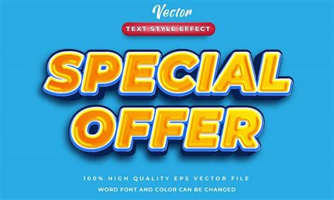 Oferta Especial De Vector Con Efecto De Texto De Estilo D Editable