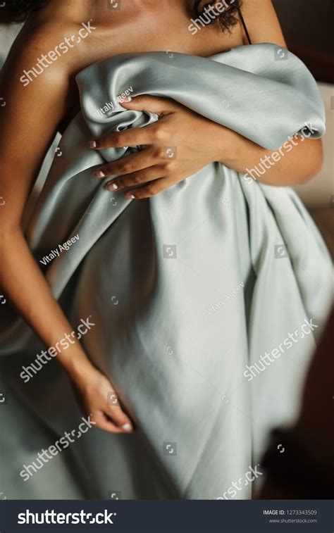 Beautiful Naked Woman Silk Fabrics Covering Stock Photo Shutterstock