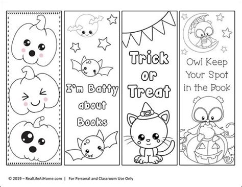 Free Printable Color Your Own Halloween Bookmarks Halloween Coloring