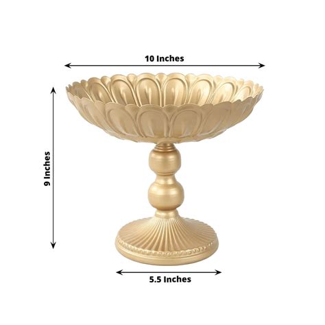 Gold Metal Vintage Compote Pedestal Vases 10