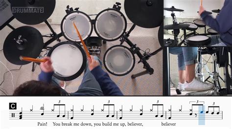 Believer Imagine Dragon Drum Tutorial Version YouTube