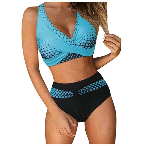 MNCEKFOD Swimsuits For Women 2025 Bikini Sexy Push Up Two Piece Bathing Suits Vintage Swimsuit