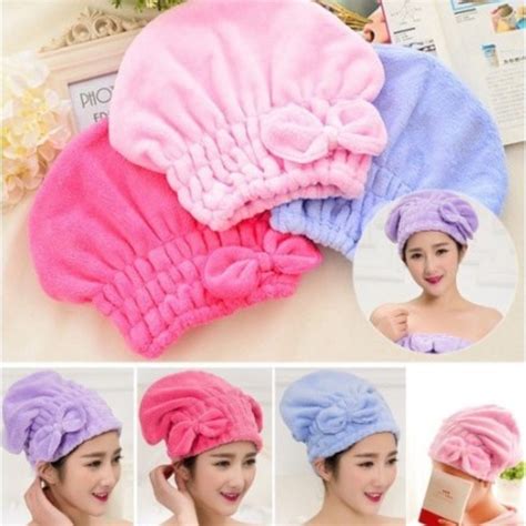 Touca De Cabelo Para Banho - Touca para seca cabelo Mágica Touca de Banho Super Absorvente Toalha de ...