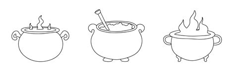 Big Collection Of Doodle Cauldrons Hand Drawn Doodle Halloween