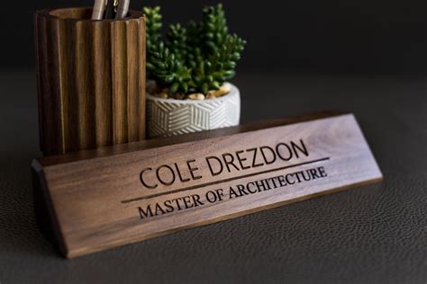 Personalized Wooden Desk Name Plate Custom Desk Wedge Name Etsy Canada