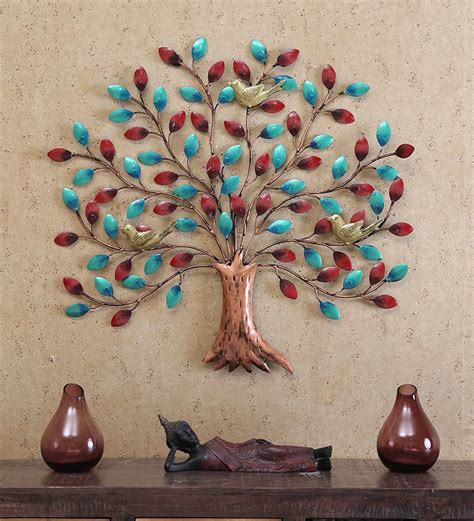 Buy Wrought Iron Decorative Tree Wall Art In Blue At Off By