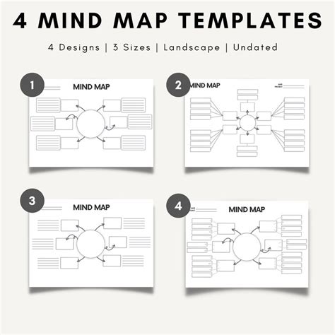 Mind Map Template, Printable Mind Map Planner for Brainstorming ...