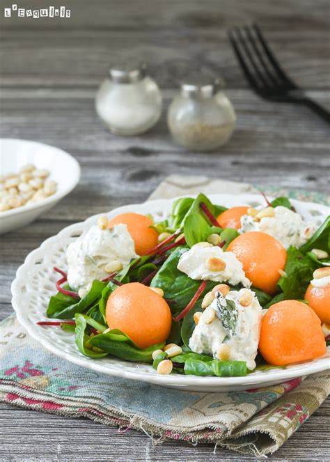 Ensalada de melón ricotta y piñones LExquisit