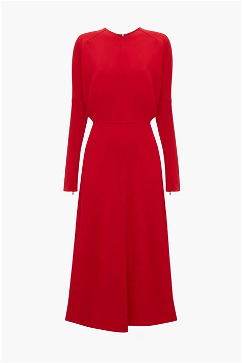 Victoria Beckham Dolman Midi Dress in Red — UFO No More