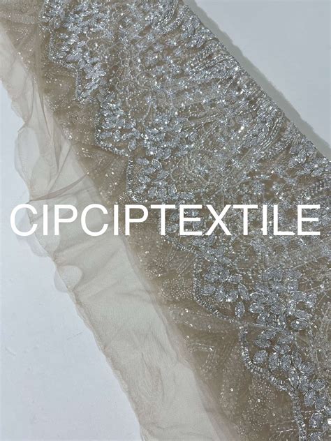 NEW NUDE LAST STOCK 1 8 METERS LOTUS EXCLUSIVE BEADED LACE CIPCIPTEXTILE