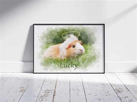 Custom Guinea Pig Memorial Gift Pet Portrait From Photo Remembrance