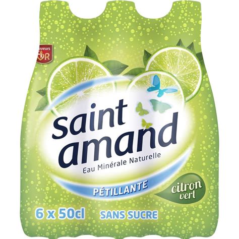 SAINT AMAND Eau minérale pétillante saveur citron vert bouteilles