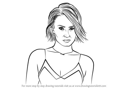 How To Draw Demi Lovato Singers Step By Step DrawingTutorials101