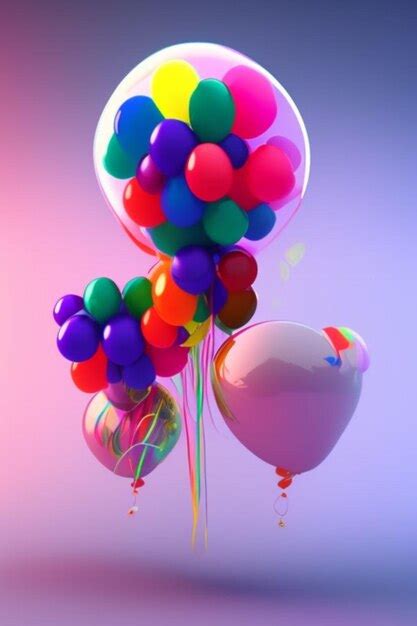 Premium Photo Psd Multicolored Balloons D Render Illustration