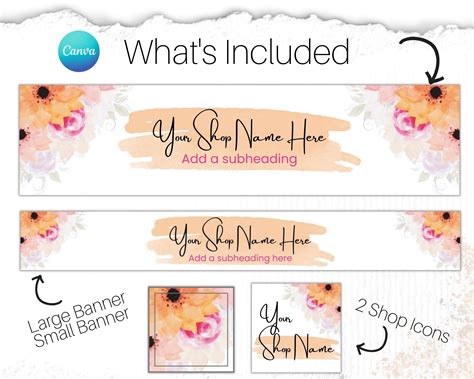 Floral Etsy Banner Template Etsy Shop Banner Selling on - Etsy