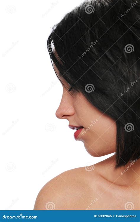 Le Profil Du Brunette Attirant Photo Stock Image Du Vingtaine Isolement 5332846