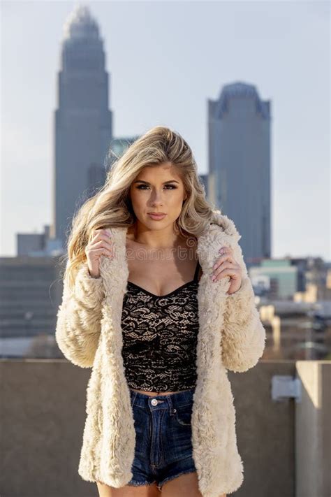 Gorgeous Blonde Hispanic Model Posing Outdoors Stock Photo Image Of Body Ethnic