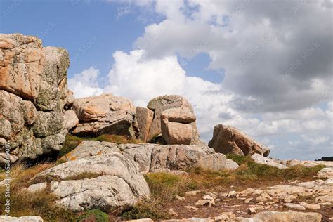 Bizarre Boulders On The Cote De Granit Rose In Brittany Stock Photo