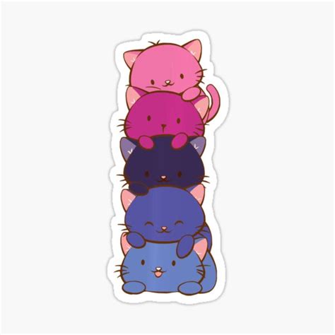 Omnisexual Pride Flag Cute Lgbtq Kawaii Cat Sticker For Sale By