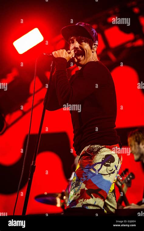 Anthony Kiedis Of The American Funk Rock Band Red Hot Chili Peppers Pictured On Stage As He