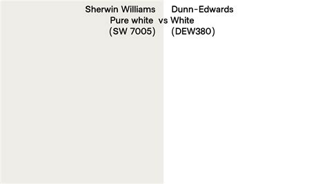 Sherwin Williams Pure White SW 7005 Vs Dunn Edwards White DEW380