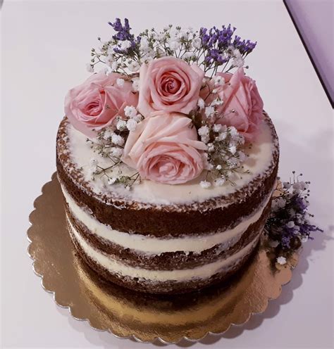 Los Dulces De Kanarita Naked Cake Decorado Con Flores