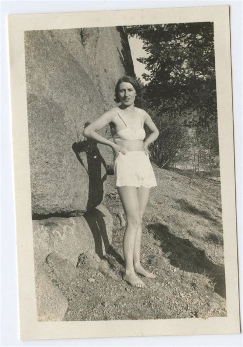 Antique Vintage Flapper American Risque Nude Feet Panty Underwear Snapshot Photo Signed By