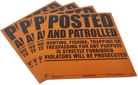 Yellow Posted And Patrolled Poly Posted Sign Minuteman Signs