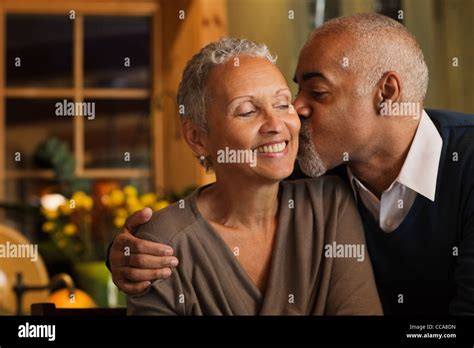 Mature Couple Kissing Stock Photo Alamy