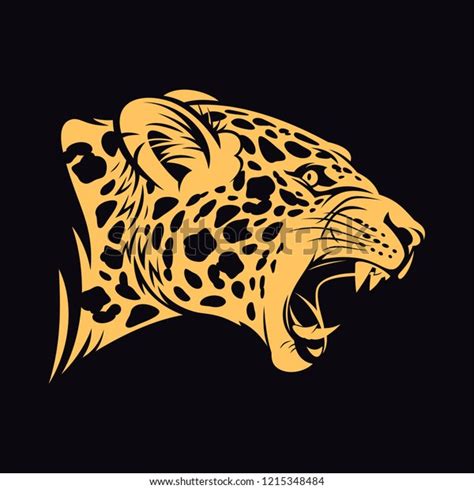 Jaguar Head Vector Illustration On Black Stock Vector Royalty Free 1215348484 Shutterstock