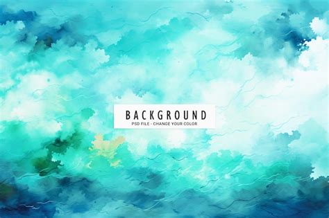 Premium Psd Abstract Turquoise Watercolor Background