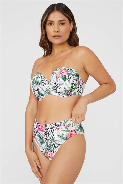 Swimwear Gorgeous Dd Jungle Padded Strapless Multiway Bikini Top Gorgeous