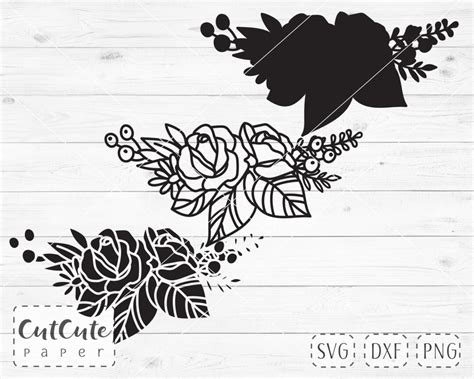 Layered Rose Bouquet Svg Cut Files Cut Cute Crafts