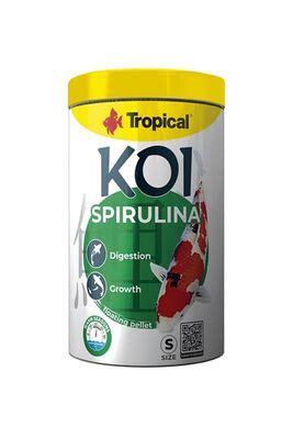 Tropical Koi Spirulina Pellet Size S 1000 ML 320 Gram Pond Balık