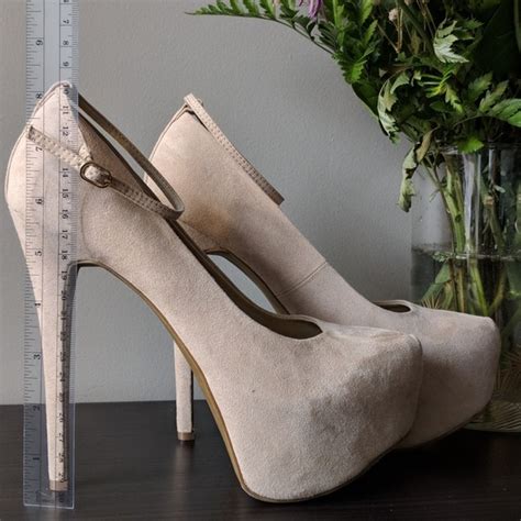 JustFab Shoes Justfab Nude Suede Platform Heels Poshmark