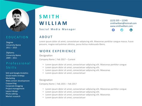 Free Powerpoint Resume Templates Web Weve Put Together 80 Resume