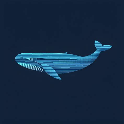Blue Whale Illustration With Horizontal Lines - Free Download - AI
