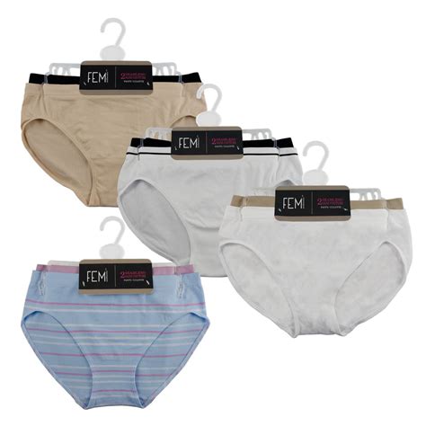 Seamless Bikini Stripe 4 Pk 611 FEM Intimates