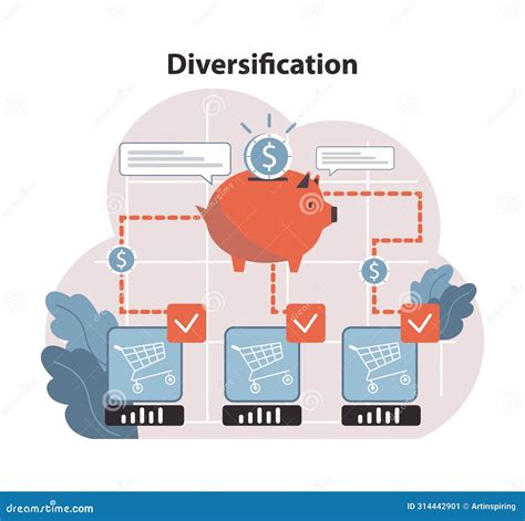 Diversification Concept Visualized by a Stock Vector - Illustration of