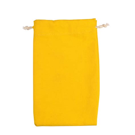 Yellow Canvas Drawstring Bags 4" X 6" Set of 100 - No Plastic Shop