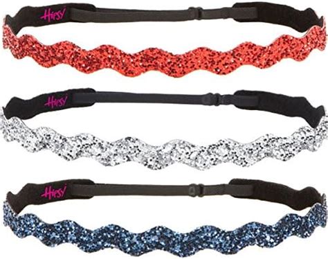 Hipsy Adjustable Non Slip Wave Bling Glitter Headbands For