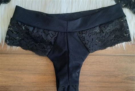Conjunto Lingerie Tecido Furadinho Renda Calcinha Fio Duplo Presentus Dei Conjunto De