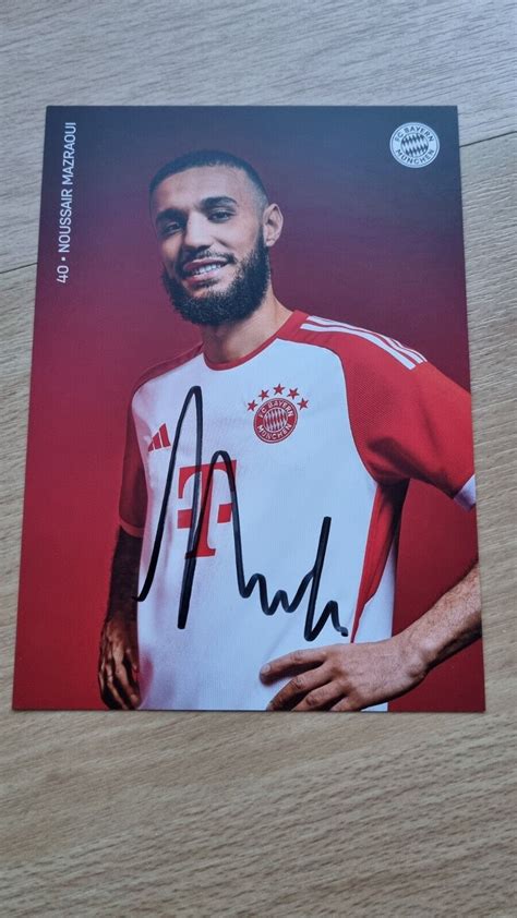 Noussair Mazraoui Fc Bayern M Nchen Autogrammkarte Handsigniert Saison