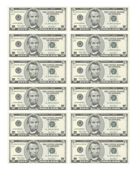 Printable Play Money Actual Size Printable Jd