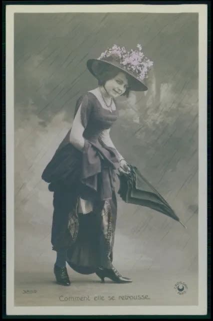 A French Nude Woman Early Miss Fernande In The Rain Original Photo