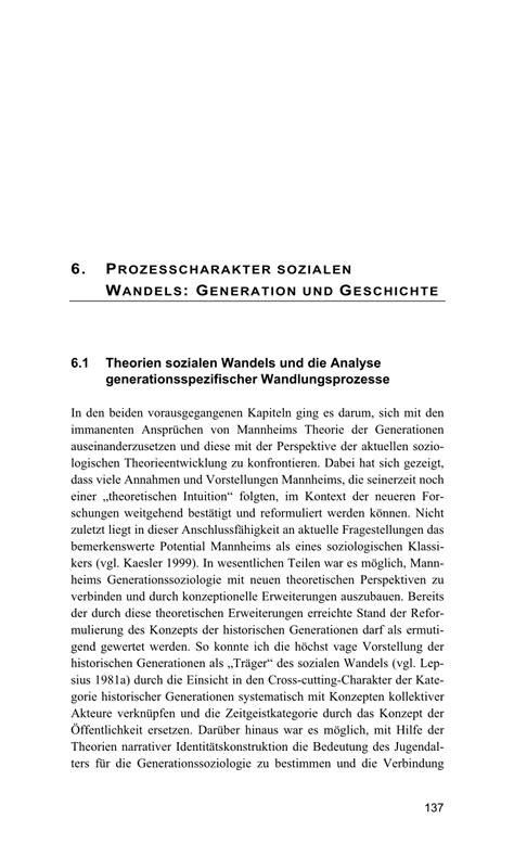 Pdf Prozesscharakter Sozialen Wandels Generation Und Geschichte