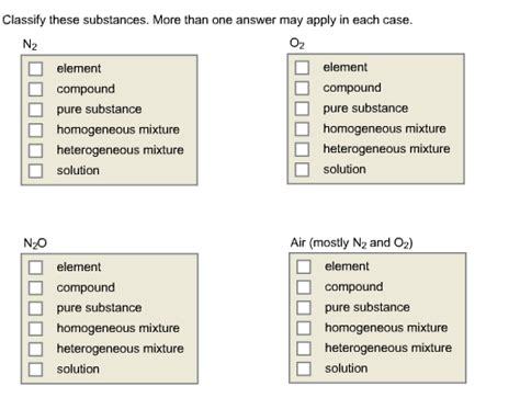 Oneclass Classify Following Substance As A Pure Substance Or A Mixture