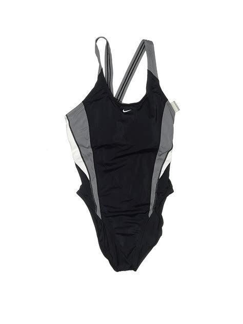 Nike Solid Black One Piece Swimsuit Size 14 - 19% off | ThredUp