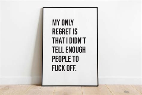 Tell People To Fuck Off Poster Printable Wall Art Inspirational