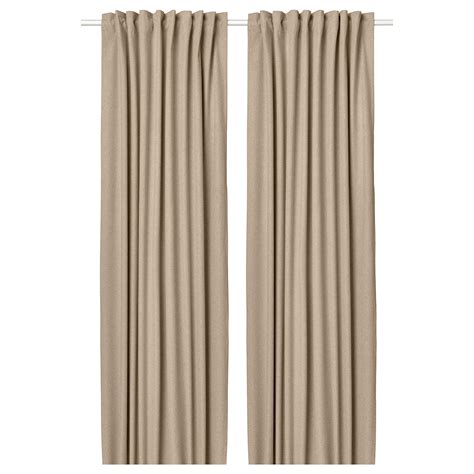 ROSENMANDEL room darkening curtains, 1 pair, yellow-beige, 53x98" - IKEA